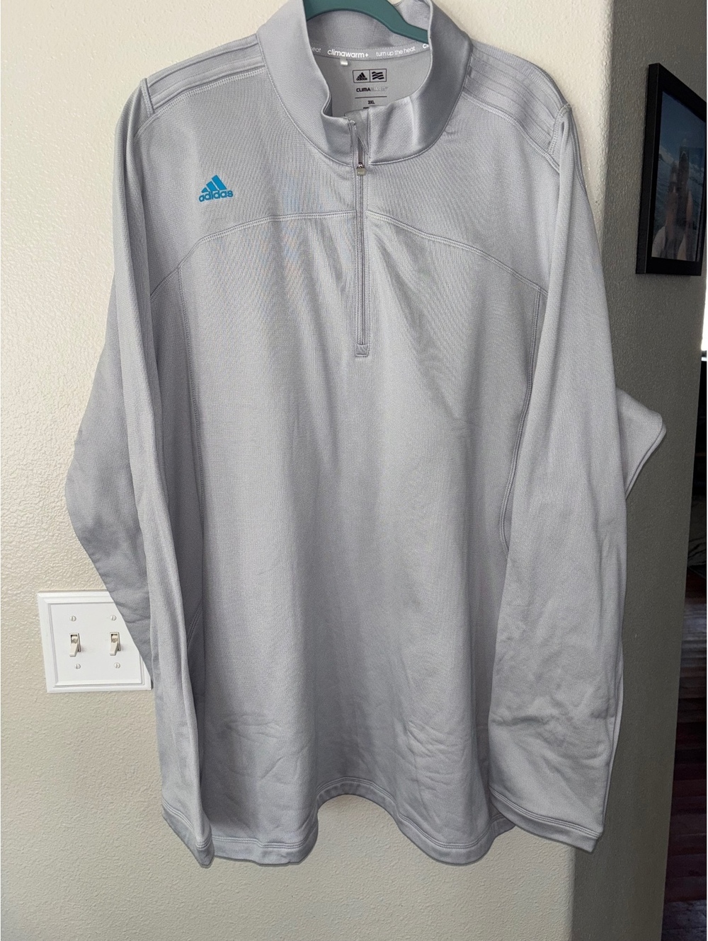 Adidas Golf Mens Climawarm Plus Half Zip Pullover 3XL Gray Jacket Fleece B38405
